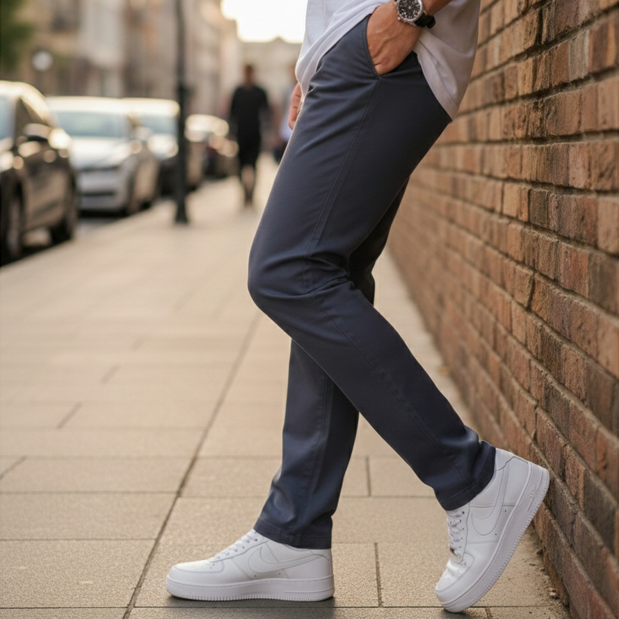 شلوار مردانه بنگال کش دم پا ساده مدل Behnam-طوسی تیره