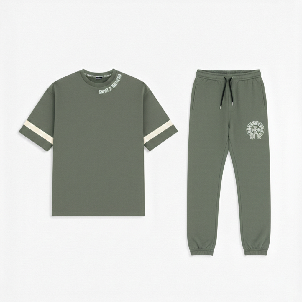 ست تیشرت و شلوار مردانه بنگال کش مدل Salar-سبز