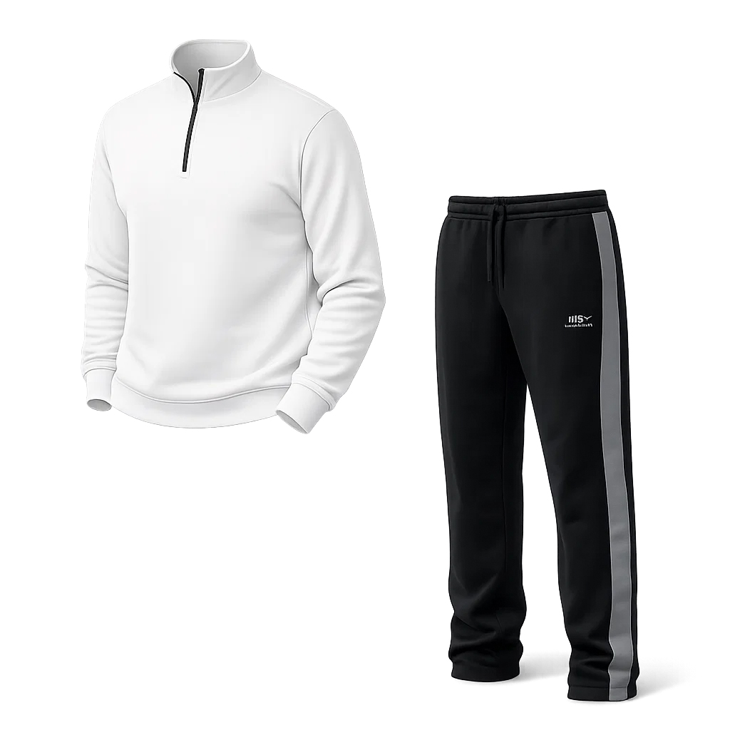 پکیج ست مردانه دورس نیم زیپ و شلوار بنگال Mehrab