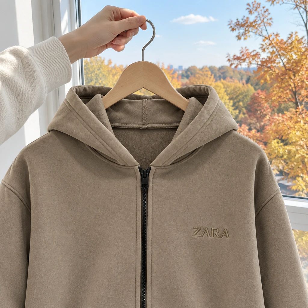 سوئیشرت کلاهدار مردانه مدل ZARA-خاکی
