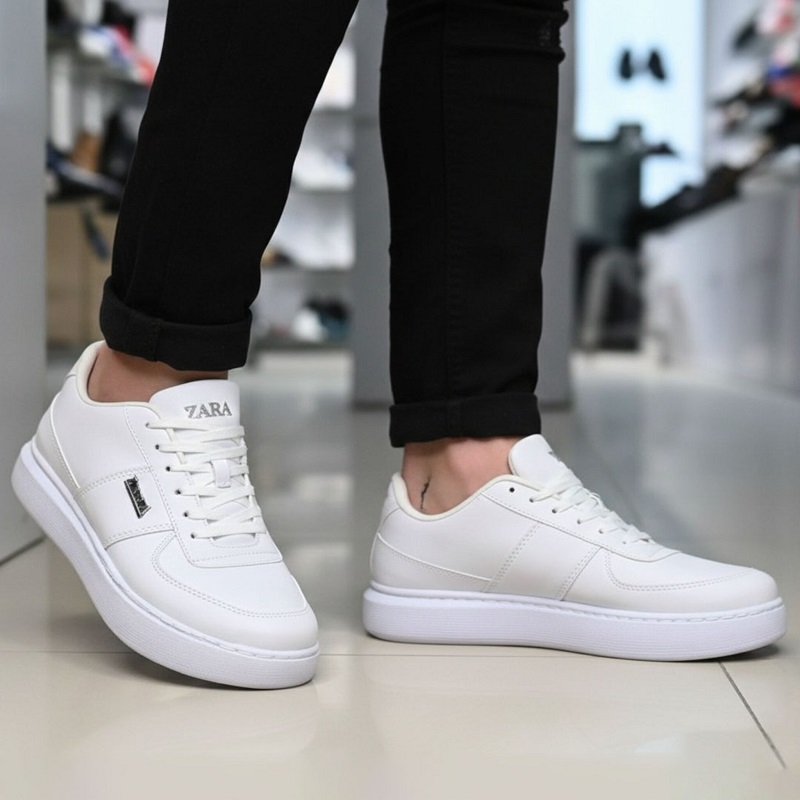 کفش تخت Zara مردانه سفید مدل Kiyan